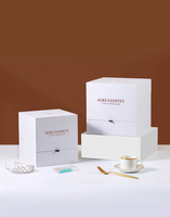Boîte de présentation carrée en carton rigide pour gâteaux de luxe, crèmes, desserts, mousses, gâteaux cygne, pour mariages et anniversaires, avec logo personnalisé