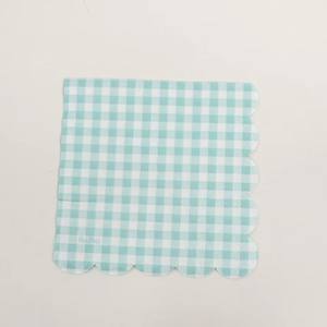 Hot-selling 16 PCS 4 Colors Plaid Tissue Paper 3-ply Compostable <strong>Napkin</strong> for Baby Shower Birthday Wedding Party - Product Image 3