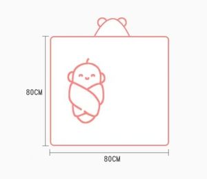 Serviette à capuche en velours pour bébé, ours souriant, chaude, pour le bain - Product Image 5