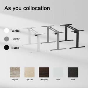 <b>Electric</b> Height Adjustable <b>Desk</b> Frame Dual Motor Telescopic Standing <b>Desk</b> Support White Black Dark Brown Bedroom Study - Product Image 4