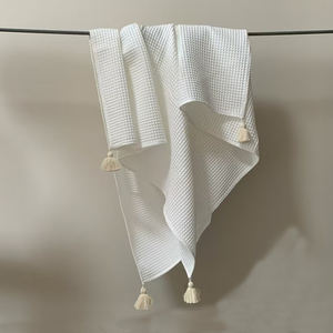 Di alta qualità morbido per bambini Waffle in cotone coperta con nappe di genere neutro solido modello tessuto a mano per bambini doccia regalo - Product Image 6