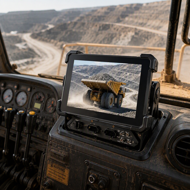 10 Inch Rugged Water-Dust Proof Octa Core New Tablet 1200 Nits 4G GPS WIFI BLE DC12/24V CANBUS GPIO RS232 Mining Solution