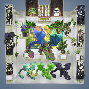 Dragon volant imprimé en 3D, dragon à grandes cornes, jouet fantaisie animal à tenir en main, échelle 1/12, unisexe, fabriqué en Chine - Product Image 2