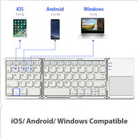 Clavier miniature sans fil Bluetooth à membrane pliable avec pavé tactile, interface PS/2, matériau ABS - Compatible sans rétroéclairage pour ordinateur de bureau, tablette, téléphone