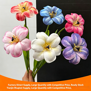 Tulipes artificielles de haute qualité au toucher réel, fleurs en soie pour la décoration de mariage, de la maison et des centres de table, fourniture d'usine - Product Image 1