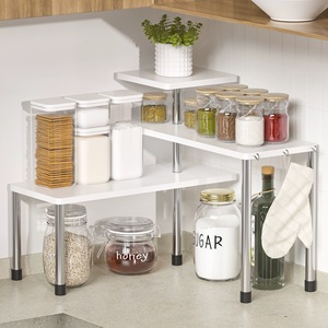 Rotatable, no-drill, adjustable multi-layer spice rack/cabinet <b>storage</b> <b>unit</b> <b>for</b> <b>kitchen</b> condiments. - Product Image 3