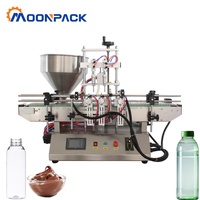 Machine de remplissage Moonpack TFM-120G-2, remplissage de liquides, de pâtes, d'eau, de jus, de sauces, pneumatique, de table, pour bouteilles et canettes