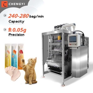 Automatic Wet Cat Food Pet Snacks Cat <b>Strips</b> Paste Filling Pouch Bags <b>Plastic</b> Paper Packaging Machine 3 Sides Seal - Product Image 1