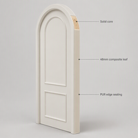 Porte de salle de bain arquée étanche |   Porte intérieure composite, bordure scellée PUR, taille personnalisée, garantie de 2 ans