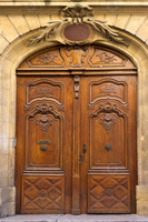 Porte d'entrée double en bois de haute qualité Prima, style contemporain, avec verre, construction en bois massif résistant à l'eau