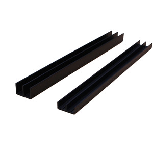 Rail de guidage en <span class=keywords><strong>PVC</strong></span> rigide extrudé sur mesure en forme de <span class=keywords><strong>double</strong></span> <span class=keywords><strong>U</strong></span> ou canal en E pour systèmes de portes coulissantes en verre - Product Image 2