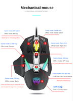 Vente directe d'usine, souris de jeu filaire USB programmable OEM RGB en métal, design optique ergonomique, adaptée aux joueurs sur PC