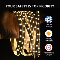 Tira de Luces LED de Alta Luminosidad, de Una Sola Línea, con Certificación UL CE 72, 8 mm de Ancho, 24 V CC, 20 W, SMD 2835, para Interiores y Exteriores, Impermeable, Flexible