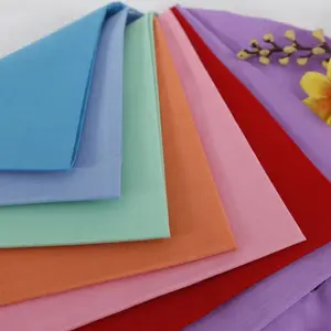 TC ligero poliéster algodón Spandex popelina tela elástica estilo popelina tejido patrón a cuadros para ropa de niños