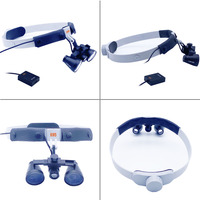 Lampe frontale chirurgicale sans fil LED 3W 503G-9 pour usage dentaire/ORL/chirurgie générale/vétérinaire avec loupe 2,5X-3,5X certifiée CE