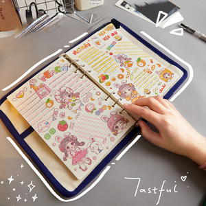 Phim Hoạt Hình Dễ Thương Vải máy tính xách tay sáng tạo 6 lỗ bông và vải gai dầu thủ công tài khoản cuốn sách nhật ký sinh viên A5 - Product Image 1