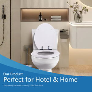 Couleur et motif personnalisés, siège de toilette allongé en <span class=keywords><strong>bois</strong></span> moulé <span class=keywords><strong>gris</strong></span> brillant avec charnière en métal, couverture de toilette en <span class=keywords><strong>bois</strong></span> durable pour salle de bain - Product Image 4