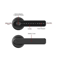 Sinovo Limited Serrure de Porte Intelligente à Prix Bas, Conception Innovante, Électrique, Contrôle à Distance par Application Tuya WIFI, Serrure à Poignée à Empreinte Digitale