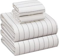 Nouvel ensemble de draps en flanelle 100 % coton infroissable 4 pièces avec drap-housse à poches profondes de 16 pouces et deux taies d'oreiller enveloppantes