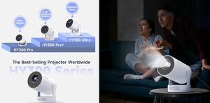 โปรเจคเตอร์พกพา Magcubic HY300Ultra Mini Smart Android 14 LED ความละเอียด 4K 720P รองรับ WIFI สำหรับการตั้งแคมป์แบบ 4K - Product Image 3