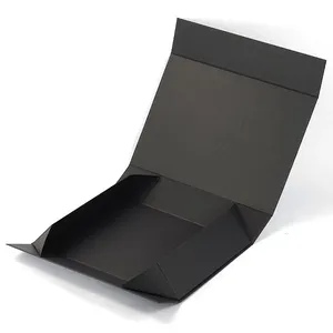 Подарочная коробка из магнитной бумаги на заказ, Черная бумажная коробка, упаковка