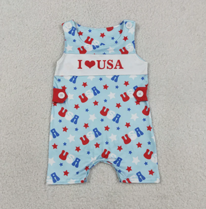 ชุดเดรสและชุดรอมเปอร์เด็กผู้ชายและเด็กผู้หญิงลาย I Love USA สำหรับวันชาติอเมริกา 4 กรกฎาคม สไตล์ลำลอง เป็นมิตรกับสิ่งแวดล้อม รุ่นใหม่ล่าสุด - Product Image 6
