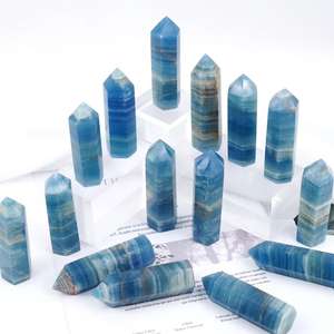 Piedra de Reiki de Alta Calidad para Sanación, Cristal Energético, Ónix Azul Pulido, Varita en Punta, Torre para Meditación - Product Image 5