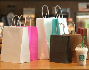 ถุงกระดาษคราฟท์กันไขมัน พิมพ์โลโก้ตามสั่ง เป็นมิตรกับสิ่งแวดล้อม พร้อมหูหิ้วเชือกกระดาษ สำหรับใส่อาหาร ของชำ น้ำตาล ของขวัญ และช้อปปิ้ง - Product Image 6