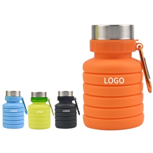 Regalo Creativo, Taza de Agua Plegable Portátil de Silicona de Grado Alimenticio de 500 ml, Botella de Agua Telescópica para Deportes al Aire Libre - Product Image 1