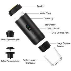 Macchina per Espresso Portatile Automatica con Riscaldamento Elettrico per Viaggi, Campeggio e Auto - Product Image 4
