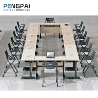 Cadre en acier à revêtement en poudre pied panneau avant mobile table de formation scolaire pliable bureau de formation bureau moderne
