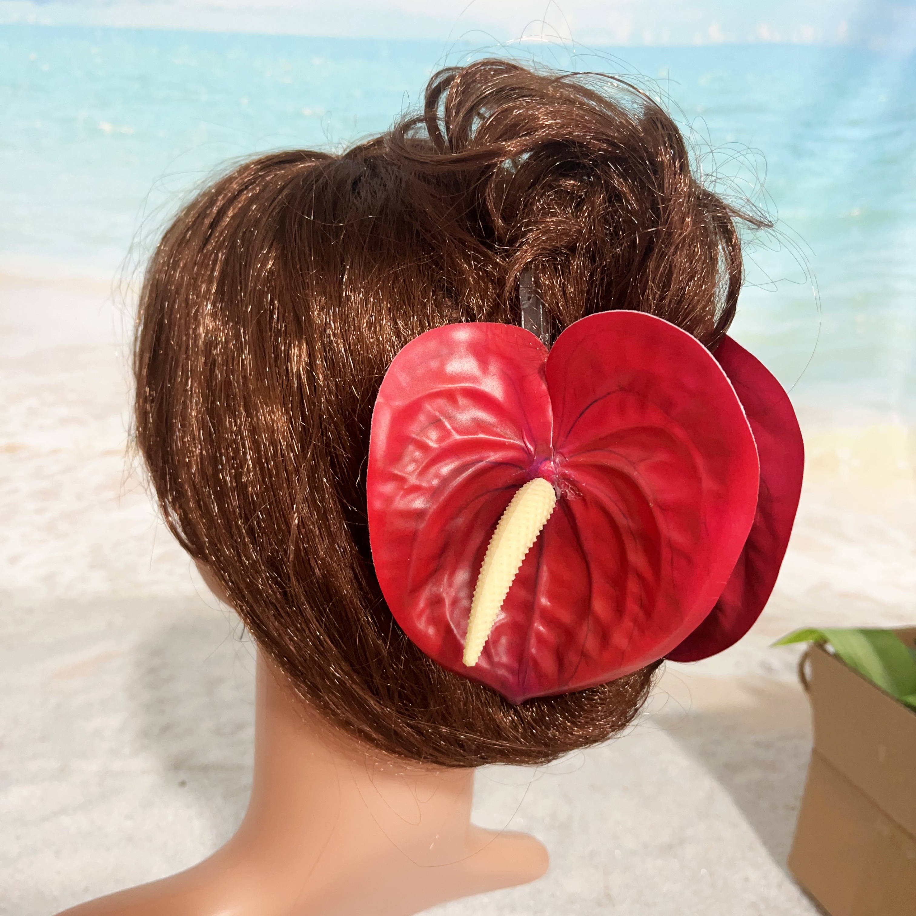 Hawaiian Artificial Tropical PU Anthurium Island Hair Clip Fashion