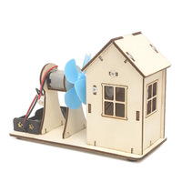 Kit d'expérimentation scientifique Premium : Centrale Éolienne en Bois – Jouet Éducatif de Physique à Assembler pour Enfants – STEM Énergie Renouvelable Amusante