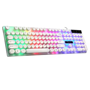 2026 New G21 <b>USB</b> Wired <b>Keyboard</b> Punk <b>Keyboard</b> Retro Round Key Mechanical Feel Backlit Round Keys <b>Usb</b> Gaming <b>Keyboard</b> - Product Image 1