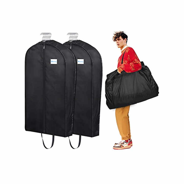 extra large business non woven clothes cover black quilted garment bags