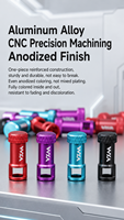 VXM - Herramienta 2 en 1 para Válvulas Presta, de Aluminio Anodizado CNC, Extractor de Válvulas para Bicicletas de Montaña y Carretera, Accesorios de Ciclismo