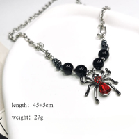 Colliers pendentifs araignée en rubis pour femmes, bijoux de mode, accessoires unisexes