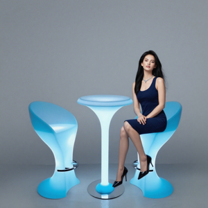 Led đồ nội thất thời trang Cocktail Bàn và ghế thiết lập biến màu ánh sáng bảng và ghế thiết lập IP65 không thấm nước đánh giá - Product Image 2