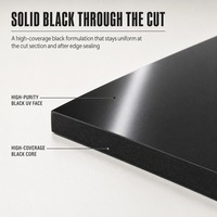 Panneau MDF UV Noir Pur Haute Brillance 1220x2440mm 18mm, Fibreboard Stratifié de Qualité Supérieure Couleur Foncée pour Vitrine de Luxe