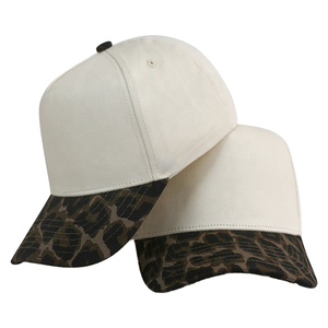 Wholesale Unisex Baseball Caps in Stock 5-Panel <b>Hats</b> Two Tone Beige Cheetah <b>Leopard</b> Pattern Street Style Sporty Blank Plain Caps - Product Image 1