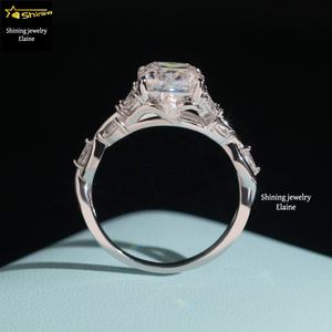 Mode D Farbe Vvs Moissan ite Luxus Designer Trau ringe für Frauen Diamant Sterling Silber Goldringe - Product Image 2