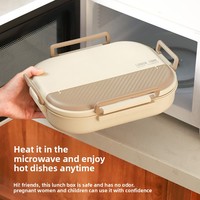 Boîte à lunch carrée en acier inoxydable 304 sans BPA, simple, hermétique, double couche, compatible micro-ondes, avec compartiments, bol à soupe, grande capacité