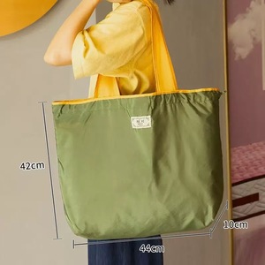 <b>Drawstring</b> Long Handle Tote <b>Bag</b> Eco-friendly Shopping <b>Bag</b> <b>Large</b>-sized Fashionable Women's Crossbody Foldable Handbag - Product Image 4