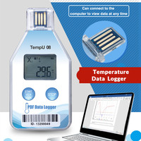 TempU08 PDF报告一次性一次性IP67记录器Usb冷链温度数据记录器