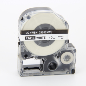 Remplacement d'étiquettes pour cartouches d'étiquettes Epson LK-4WBN (SS12KW) 1/2 pouce standard LK (LC) noir sur blanc pour Epson LabelWorks - Product Image 1