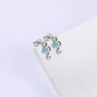 Boucles d'oreilles créoles de luxe en argent sterling 925 plaqué rhodium Opale - Design cœur et chiffres personnalisable, ensemble de bijoux cadeau pour femme et unisexe