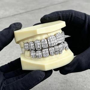 Grillz Premium en Moissanite Diamant, Coupe Ronde Brillante, Bijoux de Luxe Hip Hop, Accessoire Dentaire, Cadeau pour Hommes et Femmes - Product Image 4
