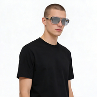 Européenne Américaine Rétro Mode Carré Double Faisceau Lunettes de Soleil Haute Qualité UV400 Anti-UV Grand Cadre Acétate pour Hommes Femmes
