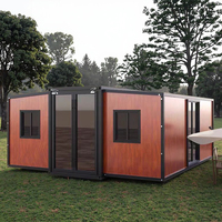 Panneau sandwich en acier à toit incliné modèle miniature maison-conteneur cabine d'hôtel extensible préfabriqué pliant 40 pieds de luxe