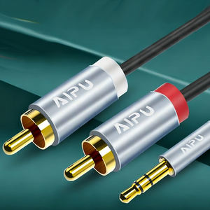 Câble audio stéréo 3,5 mm mâle vers 2 RCA mâle, câble séparateur Y auxiliaire RCA plaqué or pour amplificateur, téléphone, haut-parleur - Product Image 1